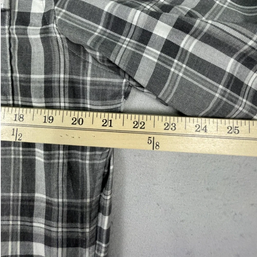 Banana Republic Button Down Mens L Gray Plaid Tailored Slim Fit Long Slv Shirt